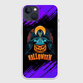 Чехол для iPhone 13 с принтом ВЕДЬМА КОЛДУЕТ НАД ТЫКВОЙ в Петрозаводске,  |  | halloween | haloween | pumpkin | witch | witch with pumpkin | ведьма | ведьма с тыквой | тыква | хеллоин | хеллоуин | хелоин | хелоуин | хэллоин | хэллоуин | хэлоин | хэлоуин