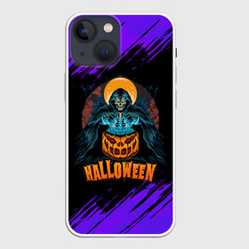 Чехол для iPhone 13 mini с принтом ВЕДЬМА КОЛДУЕТ НАД ТЫКВОЙ в Петрозаводске,  |  | halloween | haloween | pumpkin | witch | witch with pumpkin | ведьма | ведьма с тыквой | тыква | хеллоин | хеллоуин | хелоин | хелоуин | хэллоин | хэллоуин | хэлоин | хэлоуин