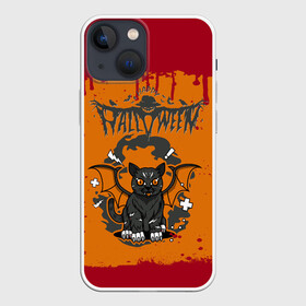 Чехол для iPhone 13 mini с принтом ЛЕТУЧАЯ КОТОМЫШЬ | ХЭЛЛОУИН в Петрозаводске,  |  | halloween | haloween | котомышь | летучая котомышь | летучий котомышь | хеллоин | хеллоуин | хелоин | хелоуин | хэллоин | хэллоуин | хэлоин | хэлоуин