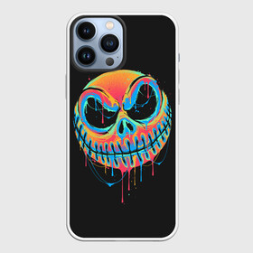 Чехол для iPhone 13 Pro Max с принтом Jack Skellington. Paints в Петрозаводске,  |  | Тематика изображения на принте: before | christmas | halloween | mystic | nightmare | paints | skeleton | skull | smile | джек | джэк | краски | мистика | перед | рождеством | скелет | скеллингтон | смайл | улыбка | хэллоуин | череп