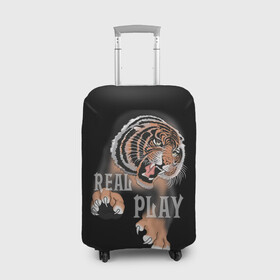 Чехол для чемодана 3D с принтом Real Play в Петрозаводске, 86% полиэфир, 14% спандекс | двустороннее нанесение принта, прорези для ручек и колес | звери | крупные кошки | новый год | подарок | праздники | тигр | тигренок