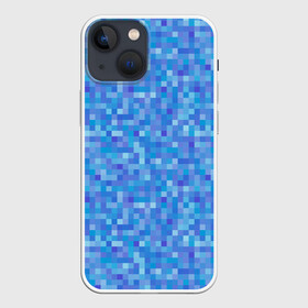 Чехол для iPhone 13 mini с принтом Голубая пиксель абстракция в Петрозаводске,  |  | pixel | pixel art | абстракция | пиксели | пиксель арт | пиксельный | синий