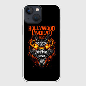 Чехол для iPhone 13 mini с принтом Hollywood Undead DAY of the DEAD в Петрозаводске,  |  | hollywood undead | hu | андед | волк | волчья голова | голивуд | голливуд | голливудская нежить | группа | гу | огненные глаза | огненный взгляд | орел | оскал | пасть | птица | реп | рок | рэп | рэпкор | силуэт