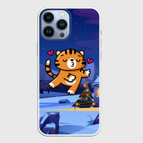 Чехол для iPhone 13 Pro Max с принтом Влюбленный тигренок с сердечками в Петрозаводске,  |  | 2022 | год тигра | новый год | новый год 2022 | символ года | тигр | тигренок | тигрица | тигры