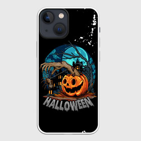 Чехол для iPhone 13 mini с принтом Ужасная ночь в Петрозаводске,  |  | halloween | арт | графика | мистика | паук | праздник | тыква | ужасы | хэллоуин
