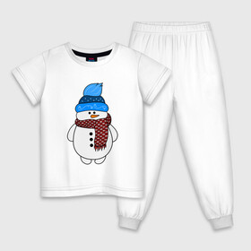 Детская пижама хлопок с принтом Снеговик в шапочке в Петрозаводске, 100% хлопок |  брюки и футболка прямого кроя, без карманов, на брюках мягкая резинка на поясе и по низу штанин
 | christmas | happy new year | merry christmas | new year | snowman | winter | зима | новогодние рисунки | новый год | подарок | рождество | с новым годом | снеговик