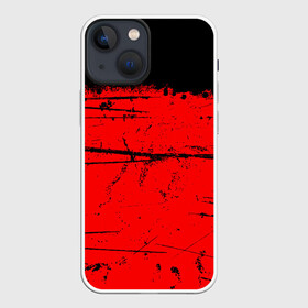 Чехол для iPhone 13 mini с принтом КРАСНЫЙ ГРАНЖ | RED GRUNGE в Петрозаводске,  |  | grunge | red | брызги | брызги краски | гранж | краска | краска и ничего лишнего | красная краска | красный | пятна | разводы | черно красный