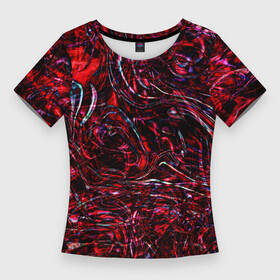 Женская футболка 3D Slim с принтом Просто подумай  just think в Петрозаводске,  |  | abstract glitch | liquid | абстракция | геометрия | глитч | глич | жидкость | ликвид | милитари | модные узоры жидкости | сознание | узоры