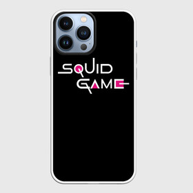 Чехол для iPhone 13 Pro Max с принтом ИГРА В КАЛЬМАРА ЛОГО   SQUID GAME LOGO НА ЧЁРНОМ в Петрозаводске,  |  | 001 | 067 | 456 | netflix | squid game | игра | игра в кальмара | квадрат | круг | нетфликс | распорядитель | сериал | стражи | треугольник