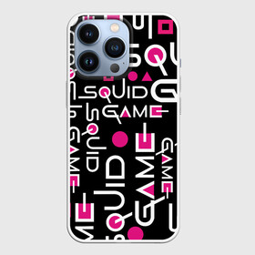 Чехол для iPhone 13 Pro с принтом SQUID GAME ЛОГО PINK в Петрозаводске,  |  | 001 | 067 | 456 | netflix | pink | squid game | игра | игра в кальмара | квадрат | круг | нетфликс | распорядитель | сериал | стражи | треугольник