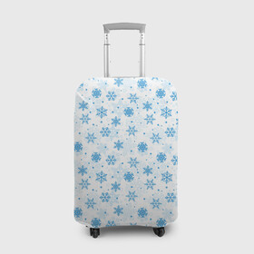 Чехол для чемодана 3D с принтом Снежинки (снежные узоры) в Петрозаводске, 86% полиэфир, 14% спандекс | двустороннее нанесение принта, прорези для ручек и колес | merry christmas | дед мороз | ёлка | зима | мороз | новый год | подарок | праздник | рождество | с новым годом | сантаклаус | снег | снеговик | снегурочка | снежинки | снежные узоры | узоры