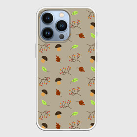 Чехол для iPhone 13 Pro с принтом AUTUMN MOOD в Петрозаводске,  |  | грибы | дождь | листья | осень | рябина