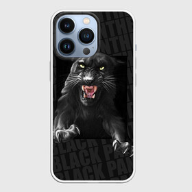 Чехол для iPhone 13 Pro с принтом Черная пантера Black panther в Петрозаводске,  |  | black panther | атака | дикая кошка | злость | красивая кошка | черная кошка | черная пантера | ярость