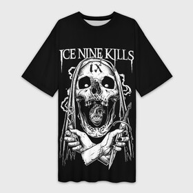 Платье-футболка 3D с принтом Ice Nine Kills, The Silver Scream в Петрозаводске,  |  | heavy metal | ice nine | ice nine kills | ink | the silver scream | группы | метал | музыка | рок