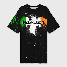 Платье-футболка 3D с принтом Ирландский орел Конор МакГрегор в Петрозаводске,  |  | conor mcgregor | fighter | irish | m1 | martial | mixed | the notorious | ufc | ufs | wrestling | боевые | боец | борьба | единоборства | ирландский | искусства | конор макгрегор | м1 | мма | печально известный | смешанные | юфс