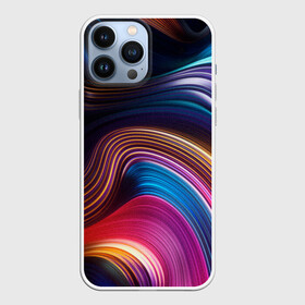 Чехол для iPhone 13 Pro Max с принтом Цветные неоновые волны в Петрозаводске,  |  | colorful waves | digital art | neon stripes | rainbow | абстракция | волны красок | неоновые волны | неоновый узор | цветные волны | цветные полосы