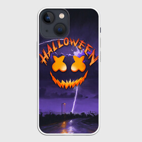 Чехол для iPhone 13 mini с принтом ХЕЛЛОУИН НОЧЬ   HALLOWEEN NIGHT MARSHMELLO в Петрозаводске,  |  | bats | bones | ghost | halloween | marshmello | pumpkin | skull | кости | летучие мыши | маршмелло | приведение | призрак | скелет | тыква | хеллоуин | хоррор | хэллоуин