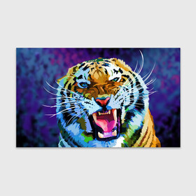 Бумага для упаковки 3D с принтом Рычащий Шархан в Петрозаводске, пластик и полированная сталь | круглая форма, металлическое крепление в виде кольца | 2022 | evil face | growling | new year | pop art | predator | tiger | year of the tiger | год тигра | новый год | поп арт | рычащий | тигр | хищник