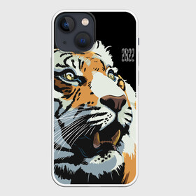 Чехол для iPhone 13 mini с принтом Тигр перед атакой в Петрозаводске,  |  | Тематика изображения на принте: 2022 | before the attack | look | new year | open mouth | predator | tiger | year of the tiger | взгляд | год тигра | новый год | открытая пасть | перед атакой | тигр | хищник