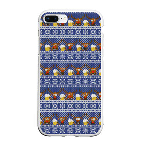 Чехол для iPhone 7Plus/8 Plus матовый с принтом Олени отдыхают в Петрозаводске, Силикон | Область печати: задняя сторона чехла, без боковых панелей | вязанный | новогодний | олень | паттерн | рождественский | с оленями | свитер | узор