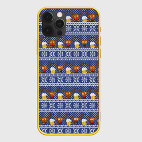 Чехол для iPhone 12 Pro с принтом Олени отдыхают в Петрозаводске, силикон | область печати: задняя сторона чехла, без боковых панелей | вязанный | новогодний | олень | паттерн | рождественский | с оленями | свитер | узор