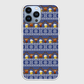Чехол для iPhone 13 Pro Max с принтом Олени отдыхают в Петрозаводске,  |  | Тематика изображения на принте: вязанный | новогодний | олень | паттерн | рождественский | с оленями | свитер | узор