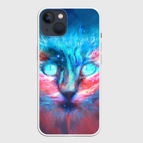 Чехол для iPhone 13 с принтом ВСЕЛЕНСКИЙ КОТ в Петрозаводске,  |  | animals | astronomy | cat | night | space | stars | голова | домашние | животные | звезды | зверь | космос | кот | котик | лицо | небо | пушистый