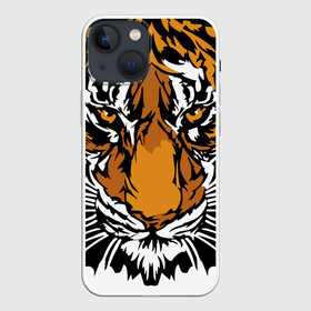 Чехол для iPhone 13 mini с принтом Взгляд хозяина джунглей в Петрозаводске,  |  | 2022 | african | direct look | master of the jungle | muzzle | new year | predator | tiger | year of the tiger | африканский | год тигра | новый год | прямой взгляд | тигр | хищник | хозяин джунглей