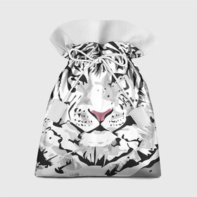 Подарочный 3D мешок с принтом Белый снежный тигр в Петрозаводске, 100% полиэстер | Размер: 29*39 см | 2022 | art | beast | new year | predator | splashes and drops | white tiger | year of the tiger | белый тигр | брызги и капли | год тигра | зверь | искусство | новый год | хищник