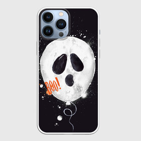 Чехол для iPhone 13 Pro Max с принтом Шарик пугайка (черный, полиэстер) в Петрозаводске,  |  | fun | helloween | party | scary | ведьма | вечеринка | день | духи | колдовство | мрачно | оригинальный | подарок | праздник | привидение | пугать | святые | тыква | ужас | хэллоуин | черный | шарик