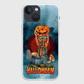 Чехол для iPhone 13 mini с принтом Ночной спринт в Петрозаводске,  |  | halloween | арт | графика | мистика | праздник | скелет | тыква | ужасы | хэллоуин | череп