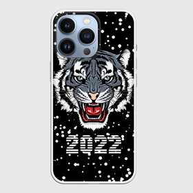 Чехол для iPhone 13 Pro с принтом Черный водяной тигр 2022 в Петрозаводске,  |  | 2022 | beast | black water tiger | fangs | merry christmas | new year | predator | snow | stern grin | winter | year of the tiger | год тигра | зверь | зима | клыки | новый год | снег | суровый оскал | хищник | черный водяной тигр