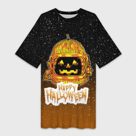 Платье-футболка 3D с принтом ТЫКВА КОСМОНАВТ  SPACE HALLOWEEN в Петрозаводске,  |  | halloween | haloween | space halloween | тыква космонавт | хеллоин | хеллоуин | хелоин | хелоуин | хэллоин | хэллоуин | хэлоин | хэлоуин