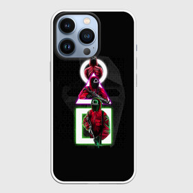 Чехол для iPhone 13 Pro с принтом ИГРА В КАЛЬМАРА | ПЕРСОНАЖИ В МАСКАХ в Петрозаводске,  |  | squid game | аноним | игра в кальмара | игра в кальмаров | игра на выживание | игры | квадрат | круг | маска | сериал | сотрудник | треугольник | фильм