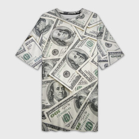 Платье-футболка 3D с принтом dollars money в Петрозаводске,  |  | money | баксы | богатство | богатый | денежный | деньги | доллары | дорогой | лучший