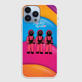 Чехол для iPhone 13 Pro Max с принтом Игра в кальмара   красочный фон в Петрозаводске,  |  | among us | squid game | выживание | игра в кальмара | кальмар | корейский | корея | хван чжун хо | чо сан