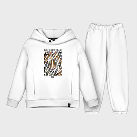 Детский костюм хлопок Oversize с принтом Happy New Year Tiger в Петрозаводске,  |  | 2022 | amur tiger | beast | happy new year | merry christmas | new year | predator | stern look | year of the tiger | амурский тигр | год тигра | зверь | новый год | суровый взгляд | хищник