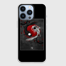 Чехол для iPhone 13 Pro с принтом карпы инь янь в Петрозаводске,  |  | blood | carp | china | mystic | sakura | yan | yin | инь | карп | китай | крапы | кровь | мистика | сакура | янь