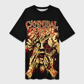 Платье-футболка 3D с принтом Cannibal Corpse: Evisceration Plague в Петрозаводске,  |  | canibal corpse | cannibal corpse | death metal | evisceration plague | группы | дэтметал | канибал корпс | метал | рок