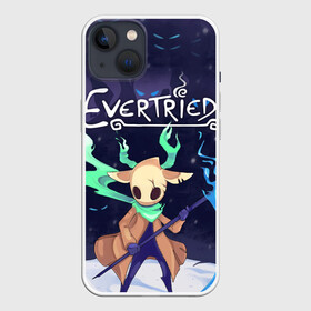 Чехол для iPhone 13 с принтом EVERTRIED ГЛАВНЫЙ ГЕРОЙ, в Петрозаводске,  |  | evertried | fantasy | game | indie | roguelike | башня | вечный путь | игра | инди | маяк | рогалик | роуг лайк | фентези