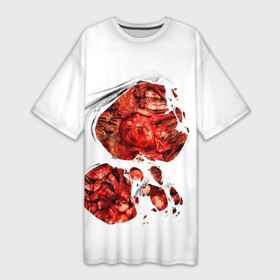 Платье-футболка 3D с принтом Рана на груди в Петрозаводске,  |  | halloween | кишки | кровь | препарирование | рана | хеллоуин | хелоуин | хэллоуин | хэлоуин