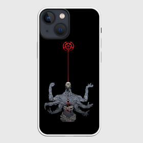 Чехол для iPhone 13 mini с принтом ложный бог в Петрозаводске,  |  | armed | false | god | hands | multi | scull | кровь | многорукий | руки | череп