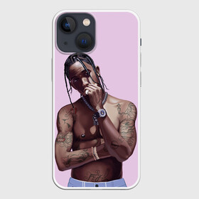 Чехол для iPhone 13 mini с принтом Задумчивый Трэвис в Петрозаводске,  |  | hip hop | rap | rep | travis scott | исполнители | исполнитель | музыка | реп | трвис скотт | тревис скотт