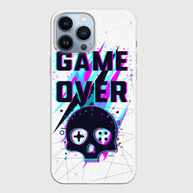 Чехол для iPhone 13 Pro Max с принтом Game OVER   NEON 3D в Петрозаводске,  |  | игра | неон | неоновый принт | неоновый череп | череп