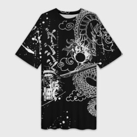 Платье-футболка 3D с принтом Аниме Tokyo Revengers: дракон в Петрозаводске,  |  | anime | draken | mikey | tokyorevengers | valhalla | аниме | вальгала | дракен | иероглифы | кэн | манга | мандзиро | микки | рюгудзи | сано | символы | токийские мстители