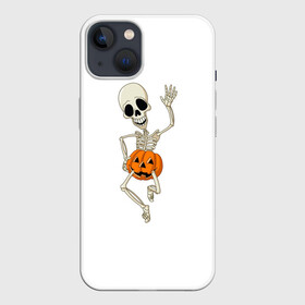 Чехол для iPhone 13 с принтом скелет в тыкве в Петрозаводске,  |  | bones | gesture | halloween | joy | monster | pumpkin | run | shame | skeleton | smile | бег | в | жест | кости | монстр | радость | скелет | стыд | тыква | тыкве | улыбка | хэллоуин | чудовище