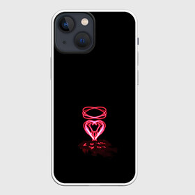 Чехол для iPhone 13 mini с принтом Плавленное сердце в Петрозаводске,  |  | люблю | люблю тебя | любовь | неоновое сердце | розовое сердечко | розовое сердце | сердце | я тебя люблю