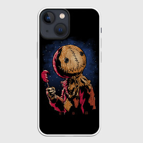 Чехол для iPhone 13 mini с принтом Живое Чучело (Halloween) в Петрозаводске,  |  | halloween | horrors | monster | moon | night | pumpkin | scare | stars | живое | звезды | луна | монстр | ночь | тыква | ужастики | ужасы | хэллоуин | чучело