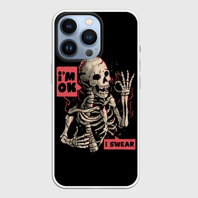 Чехол для iPhone 13 Pro с принтом Я В Порядке | Im Ok в Петрозаводске,  |  | dead | death | halloween | horrors | im | monster | moon | night | ok | okay | pumpkin | scare | skeleton | skull | stars | в | живое | звезды | луна | мертвый | монстр | ночь | порядке | скелет | тыква | ужастики | ужасы | хэллоуи