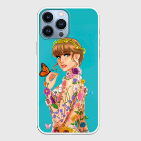 Чехол для iPhone 13 Pro Max с принтом Тейлор в цветах в Петрозаводске,  |  | music | pop music | taylor swift | музыка | поп | попса | тейлор свифт